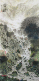 黄展时作品《云岫泉流草木春》  规格：133x67cm